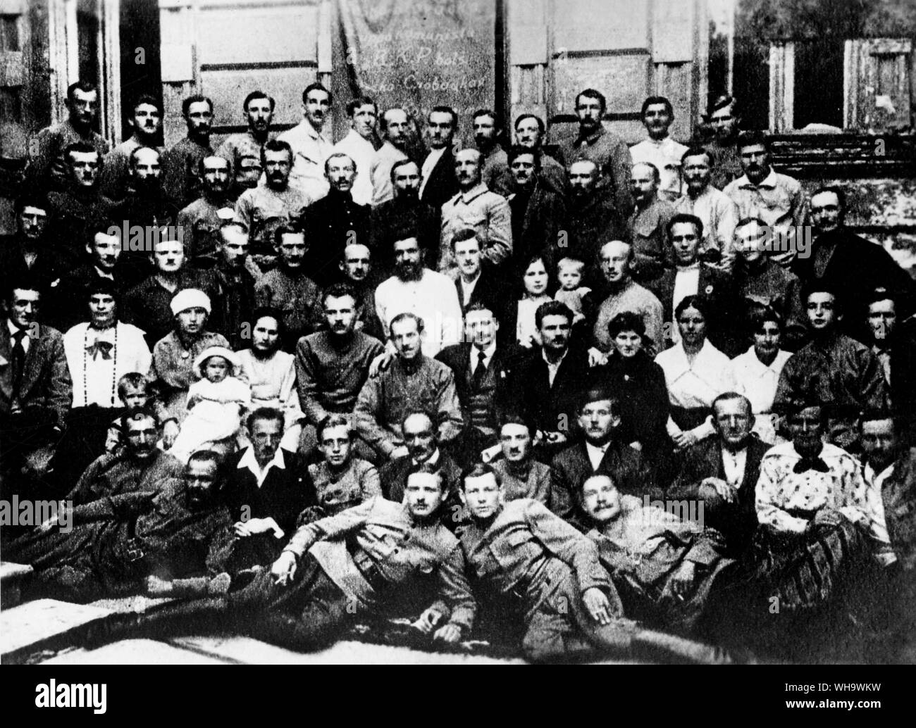 WW1/ checo de los soldados del Ejército Rojo - comunistas y con el camarada Zapotocky, uno de los principales representantes de la incipiente Partido Comunista de Checoslovaquia y más tarde presidente de la República Checoslovaca en Moscú, en 1920. Foto de stock