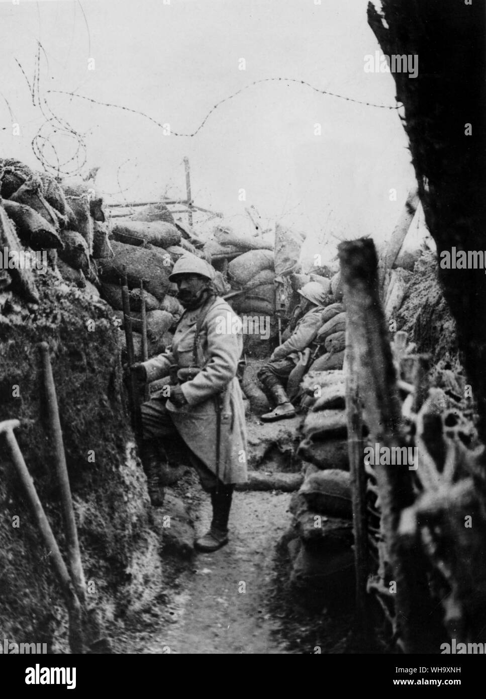 WW1: región al este-sureste de Loos. Sector de vivero Entente Cordiale trinchera escuchando post, 20metros de alemanes, el 22 de diciembre de 1915. Foto de stock