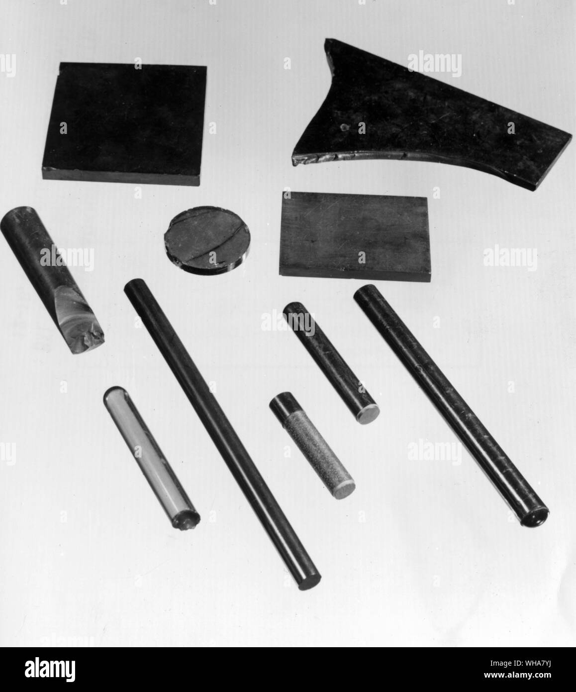 Selección de muestras de resina fenólica. 1903 - 1907 Foto de stock