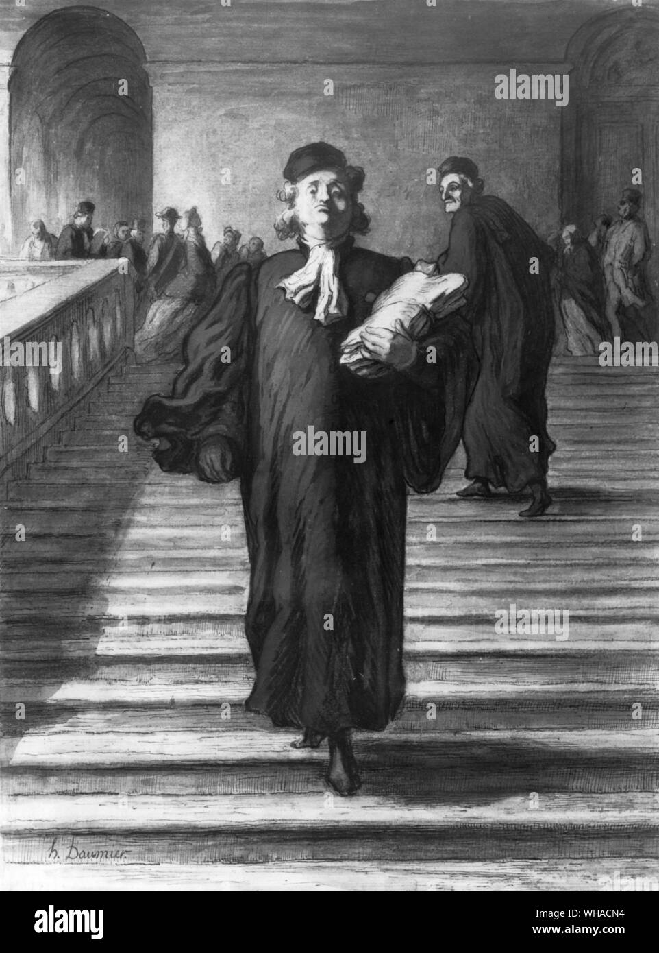 Honoré Daumier 1808-79. Grand Escalinata en el Palais du justicia c 1864. Foto de stock