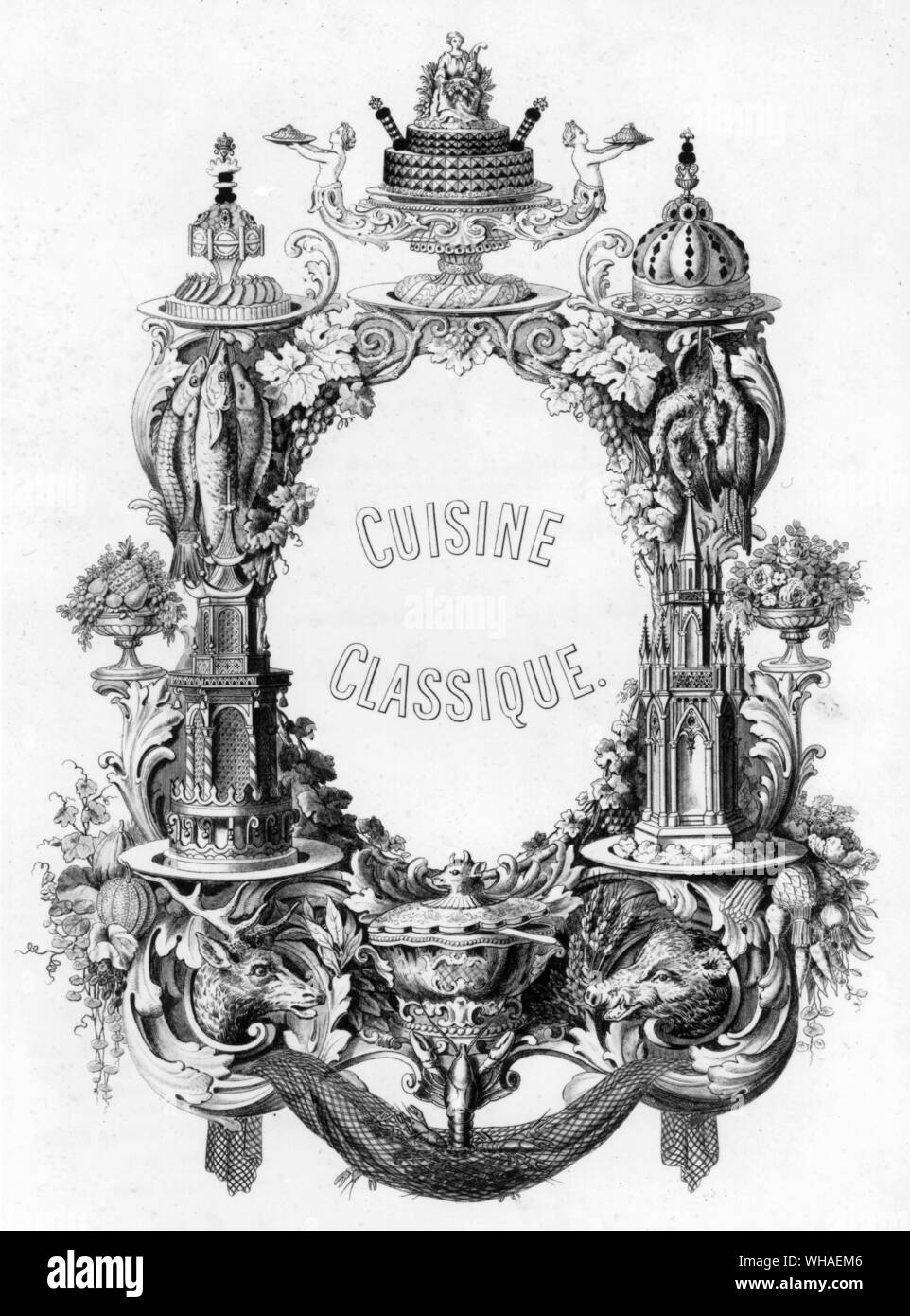 Frontispicio de la Cuisine Classique U Dubois y E Bernard 1864 Foto de stock