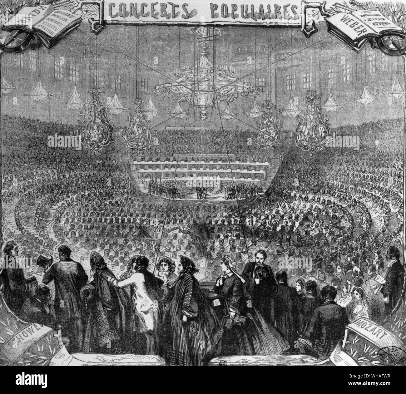 Conciertos populaires. fueron iniciados por Jules Pasdeloup c 1861 en Paris Foto de stock