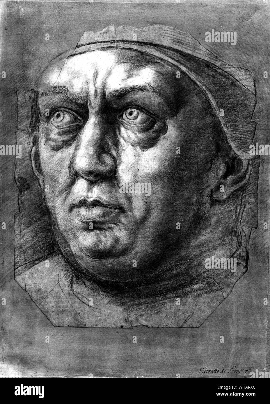 El Papa León X (1475-1521) por Sebastiano del Piombo Foto de stock