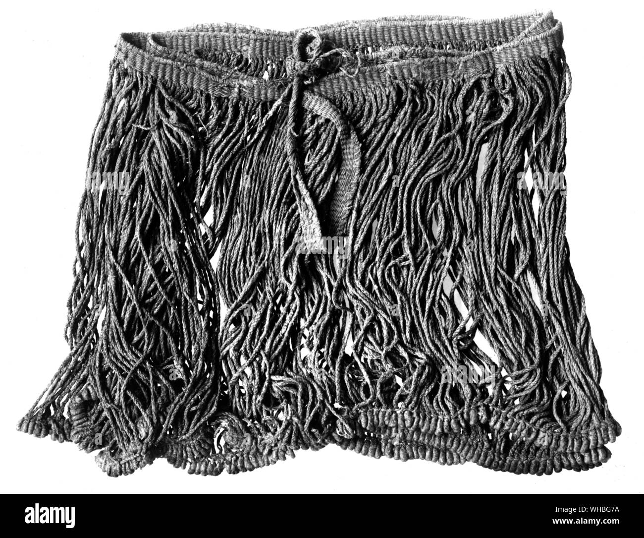 La falda del cable desde el ataúd de roble Eglved grave en 1300 A.C. Foto de stock
