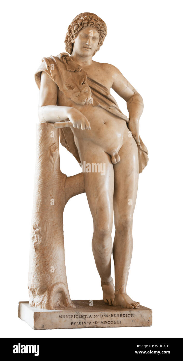 Estatua aislada de un sátiro en reposo (Museos Capitolinos, Roma, Italia). Período Hadrianic (117-138 AD) Foto de stock