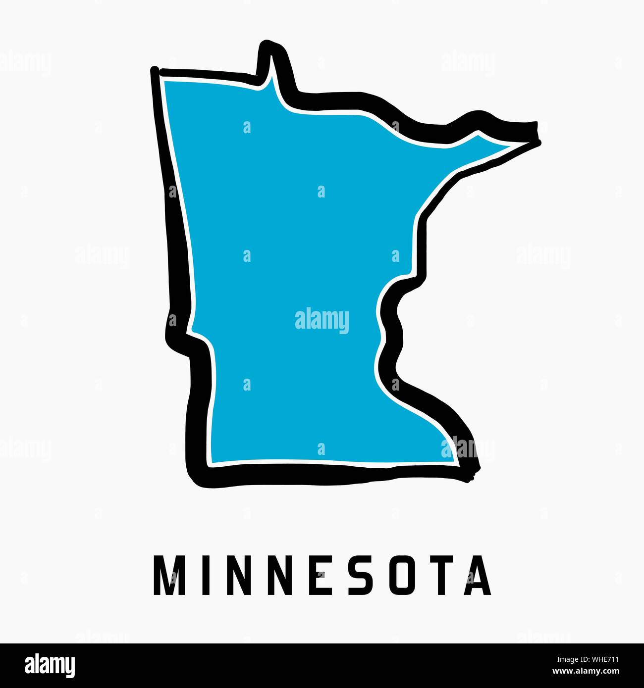 Mapa de Minnesota esquema simplificado suave de estado de los EE.UU