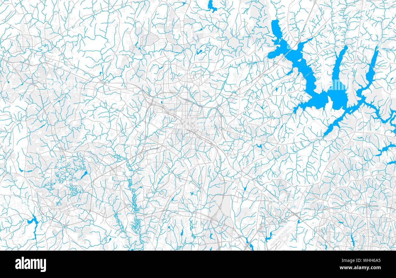 Ricos vector detallado mapa de la zona de Durham, Carolina del Norte, EE.UU.. La plantilla de mapa para la decoración del hogar. Ilustración del Vector