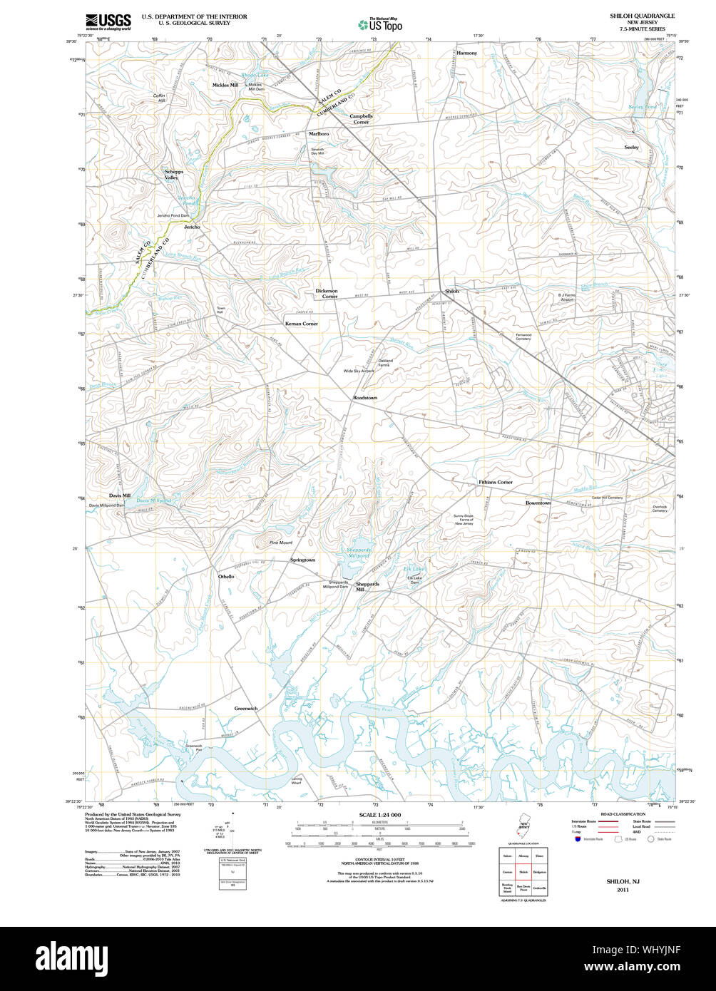 Mapa de shiloh nueva jersey Imágenes recortadas de stock Alamy