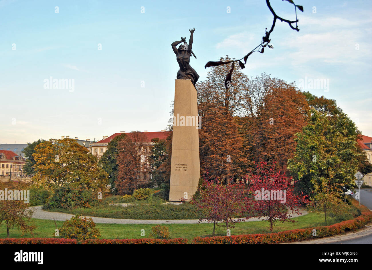 Varsovia, Polonia. El Monumento a los héroes de Warsa, Foto de stock