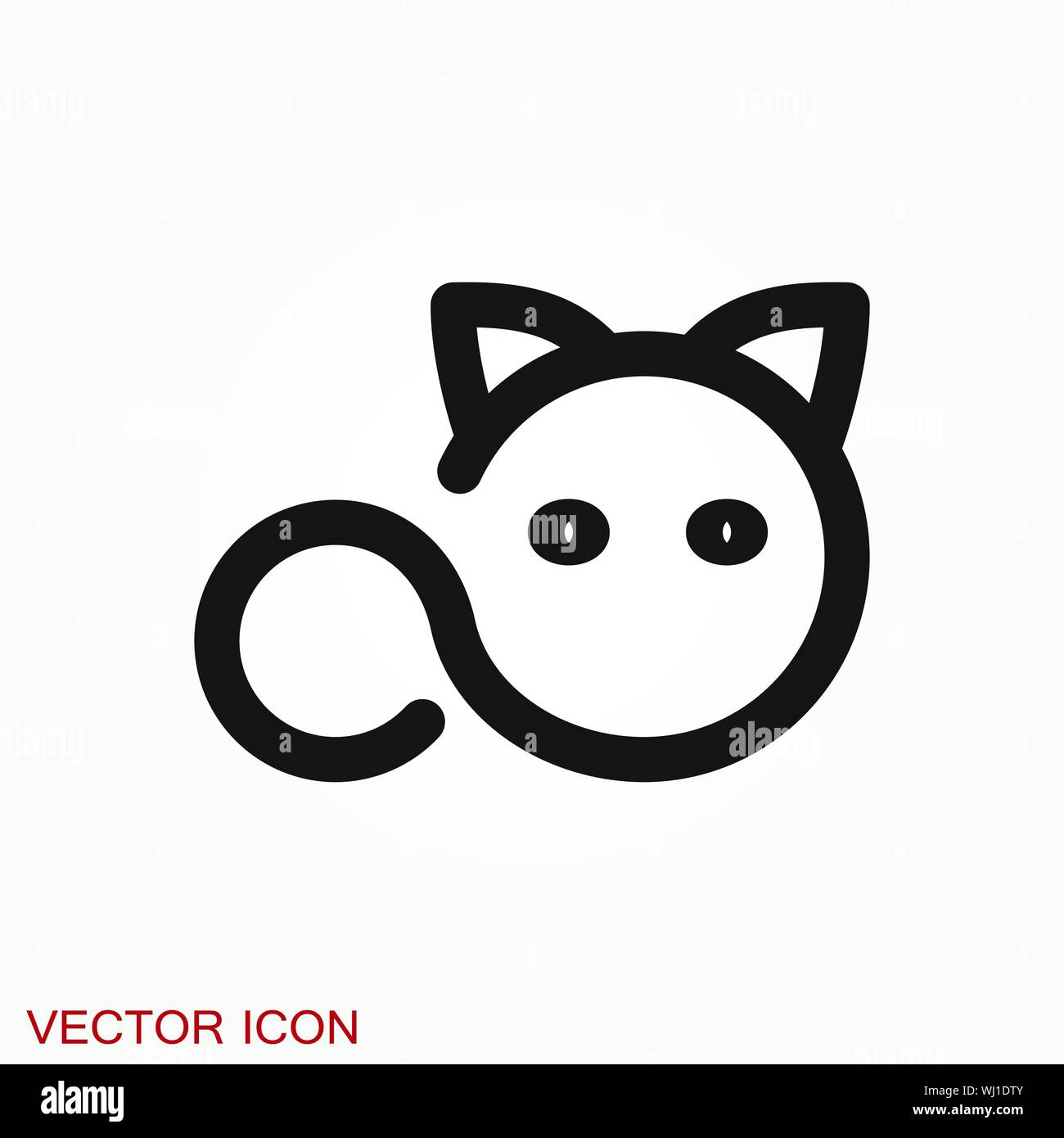 reunirse Galantería Materialismo Icono de gato. Diseño de logotipo plantilla vectorial estilo plano Imagen  Vector de stock - Alamy