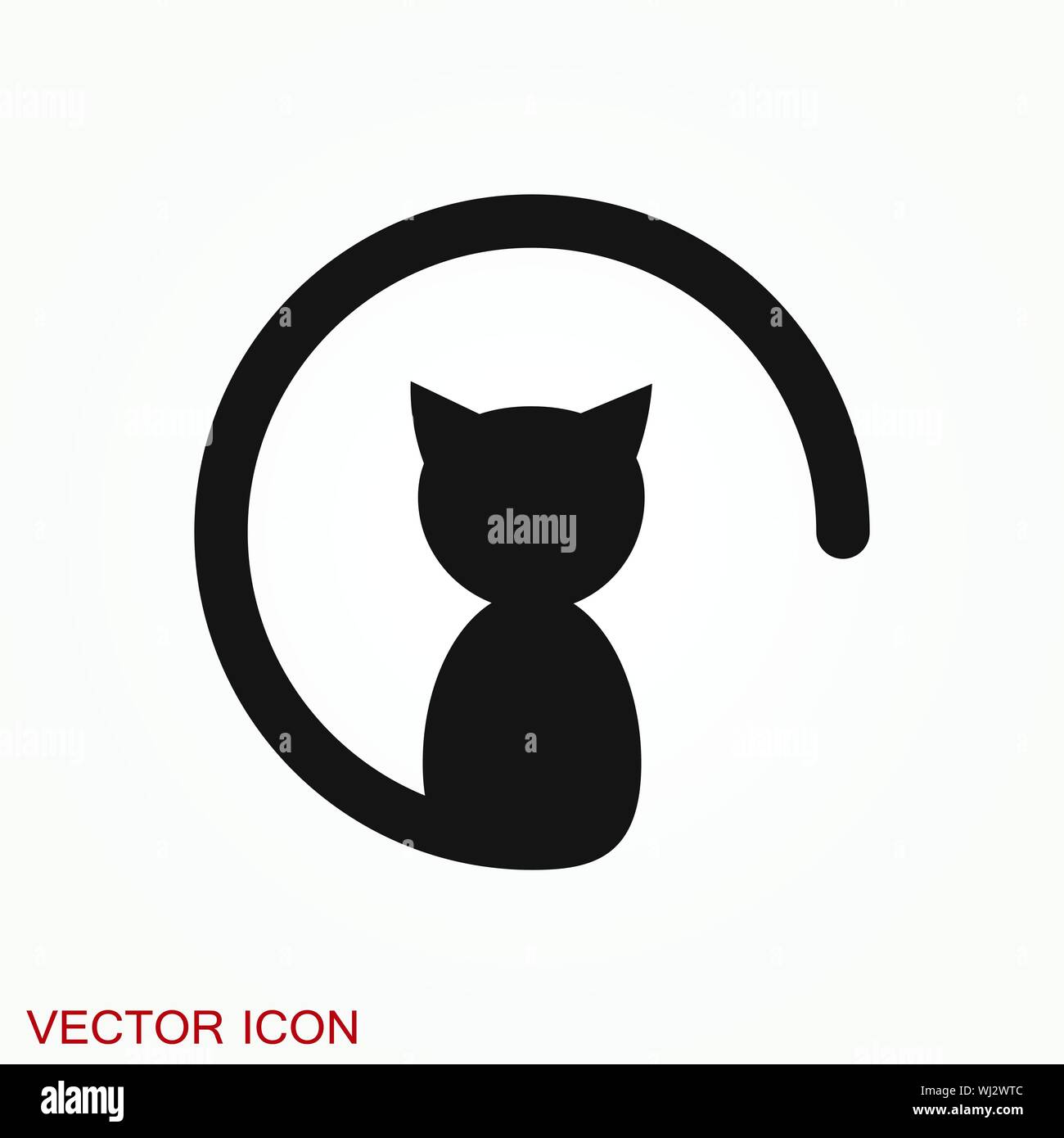 Icono de gato. Diseño de logotipo plantilla vectorial estilo plano Imagen  Vector de stock - Alamy