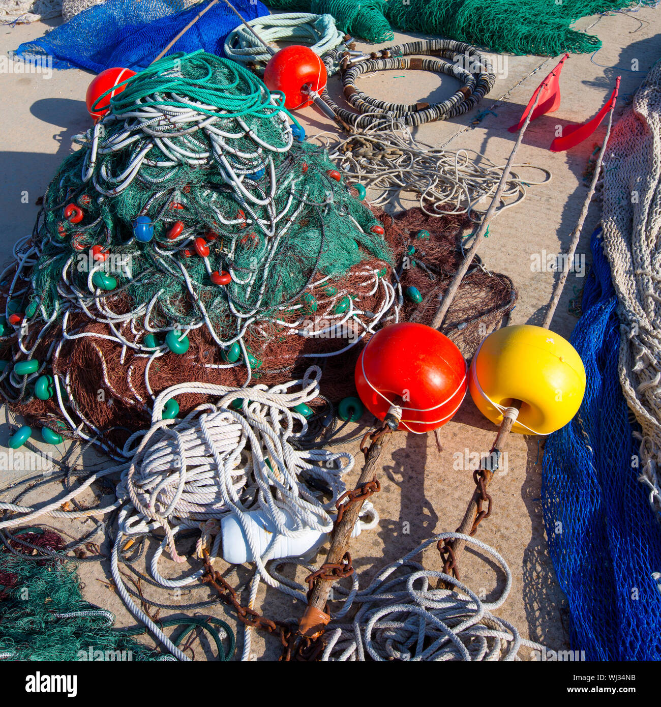 La pesca trasmallo abordar textura en puerto de Gandia Valencia España  Fotografía de stock - Alamy