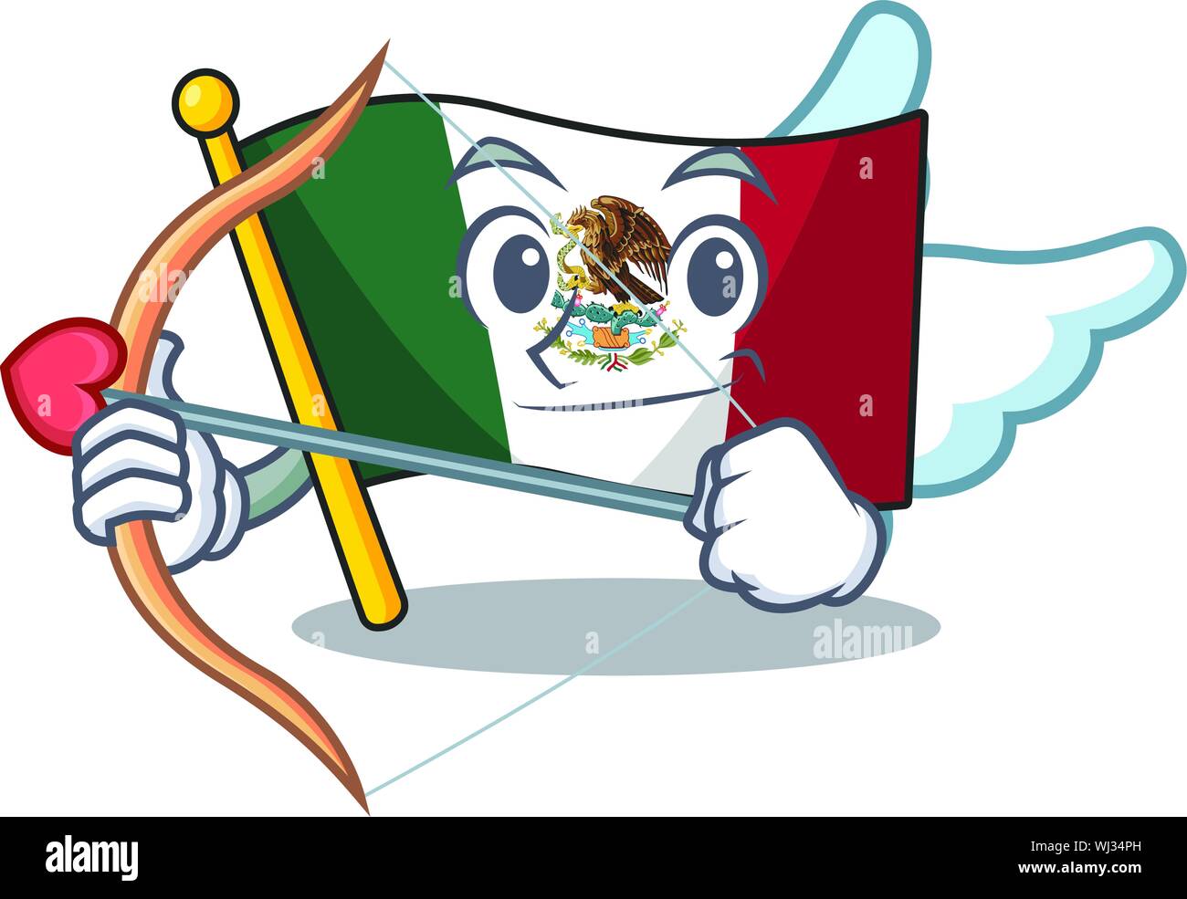Cupido la bandera de México en la forma de dibujos animados Imagen Vector  de stock - Alamy