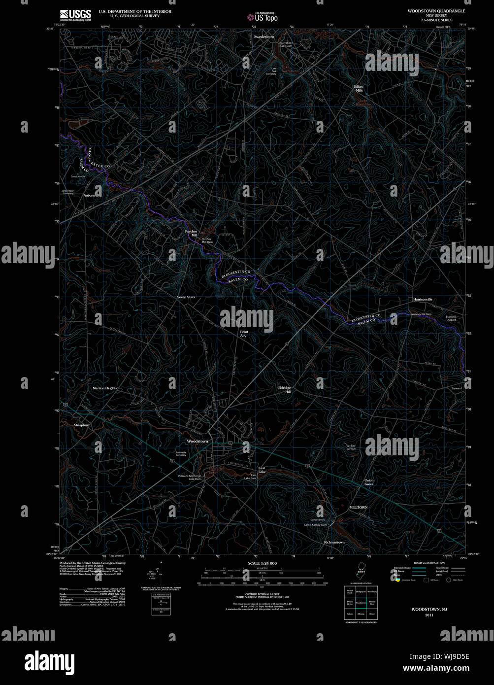 Mapa de woodstown nueva jersey fotografías e imágenes de alta