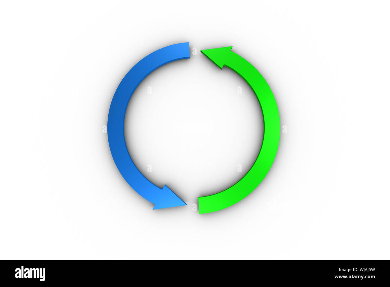 Gráfico de flecha verde y azul Foto de stock