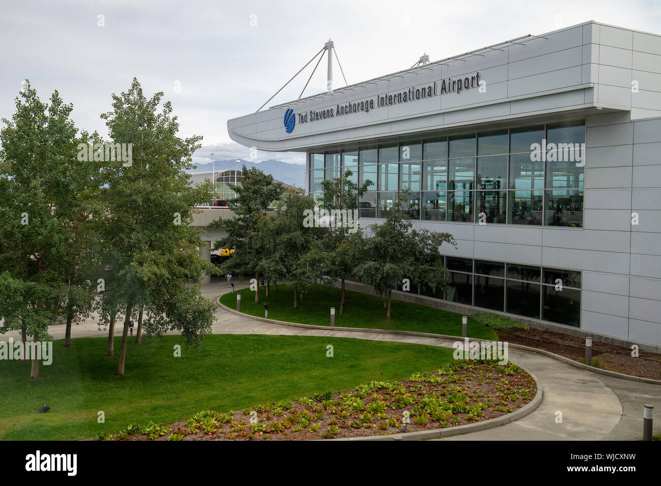 Ted Stevens, el aeropuerto internacional de Anchorage en Anchorage, Alaska. Foto de stock