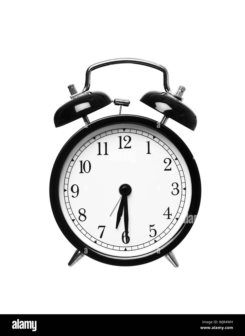 Reloj de alarma muestra las seis y media aislado sobre fondo blanco  Fotografía de stock - Alamy
