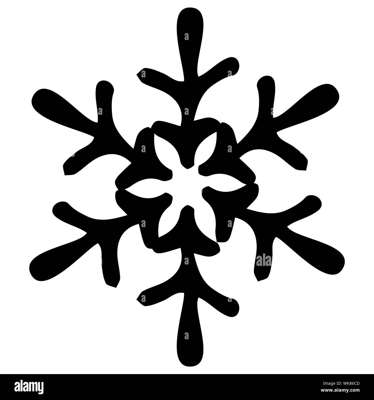 Establecer los copos de nieve en el estilo de dibujo para el diseño de  invierno navidad y tema de invierno icono de copo de nieve pintado