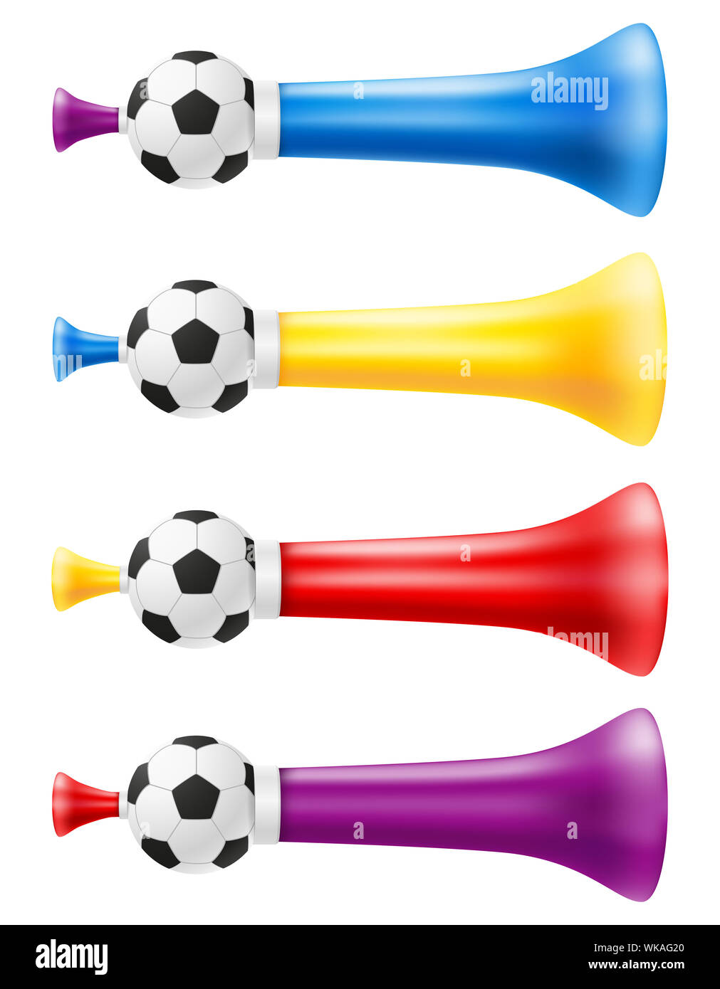 Atributo de la bocina y aficionados de los deportes fútbol ilustración  vectorial aislado sobre fondo blanco Fotografía de stock - Alamy