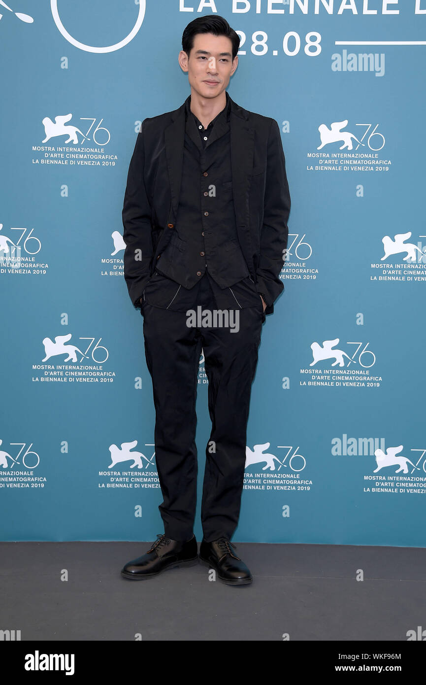 76º Festival de Cine de Venecia 2019, Photocall film 'Lan xin da ju yuan (Sábado) de ficción". Foto: Nakajima Ayumu Foto de stock