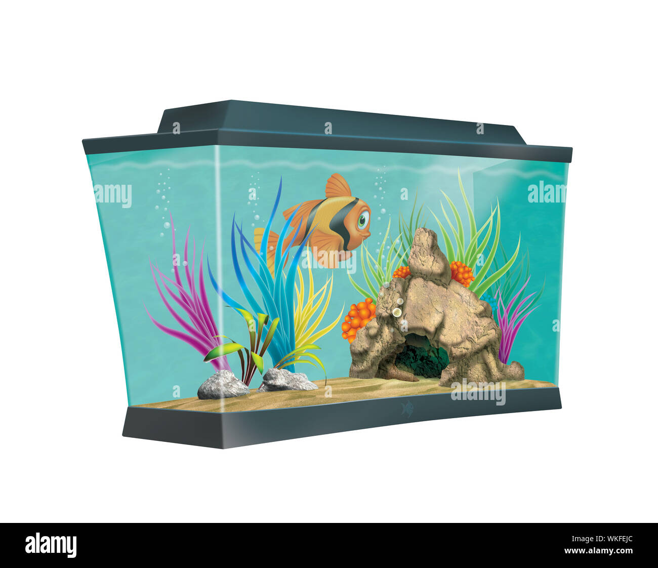 Cartoon goldfish swimming in water Imágenes recortadas de stock - Alamy