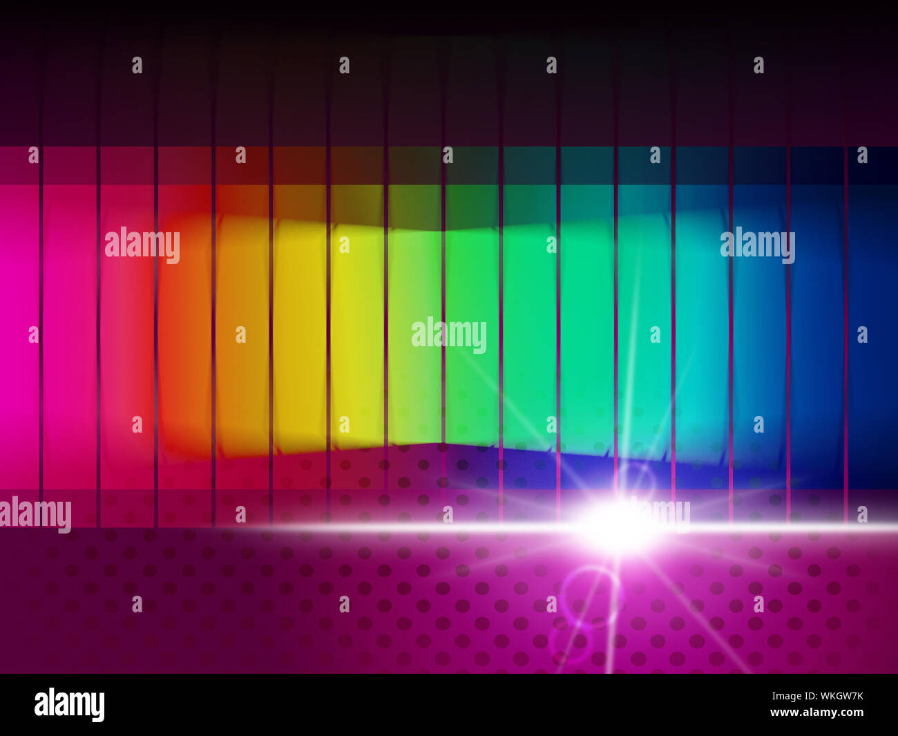 Significado del color del espectro luminoso y salpicaduras de color Foto de stock