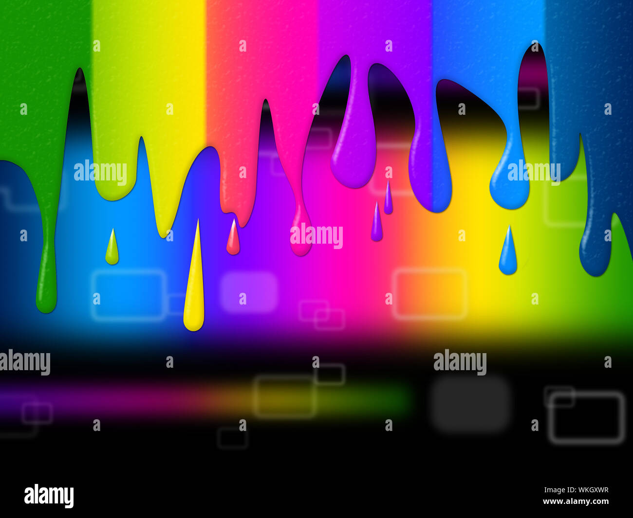 La pintura muestra de color y significado del espectro cromático Foto de stock