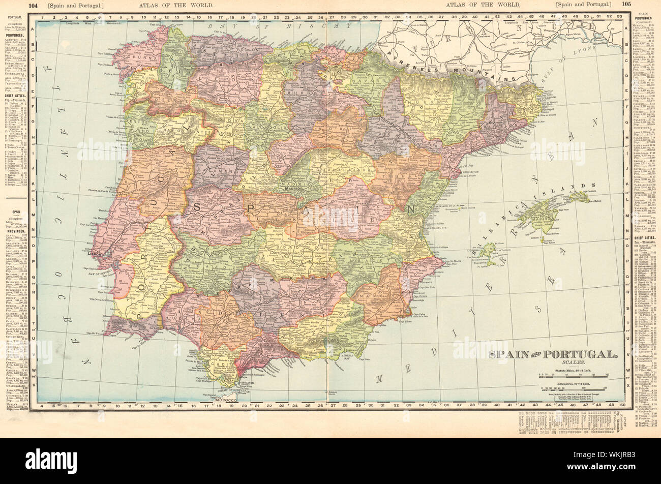 Mapa de españa y portugal con provincias