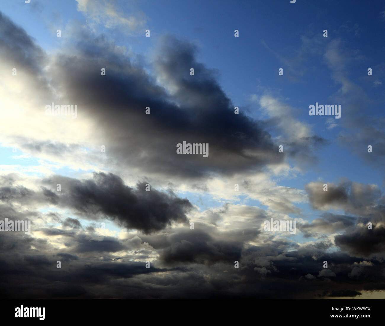 Las nubes de lluvia, acercándose, gris oscuro, blanco, nube, cielo azul, clima Foto de stock