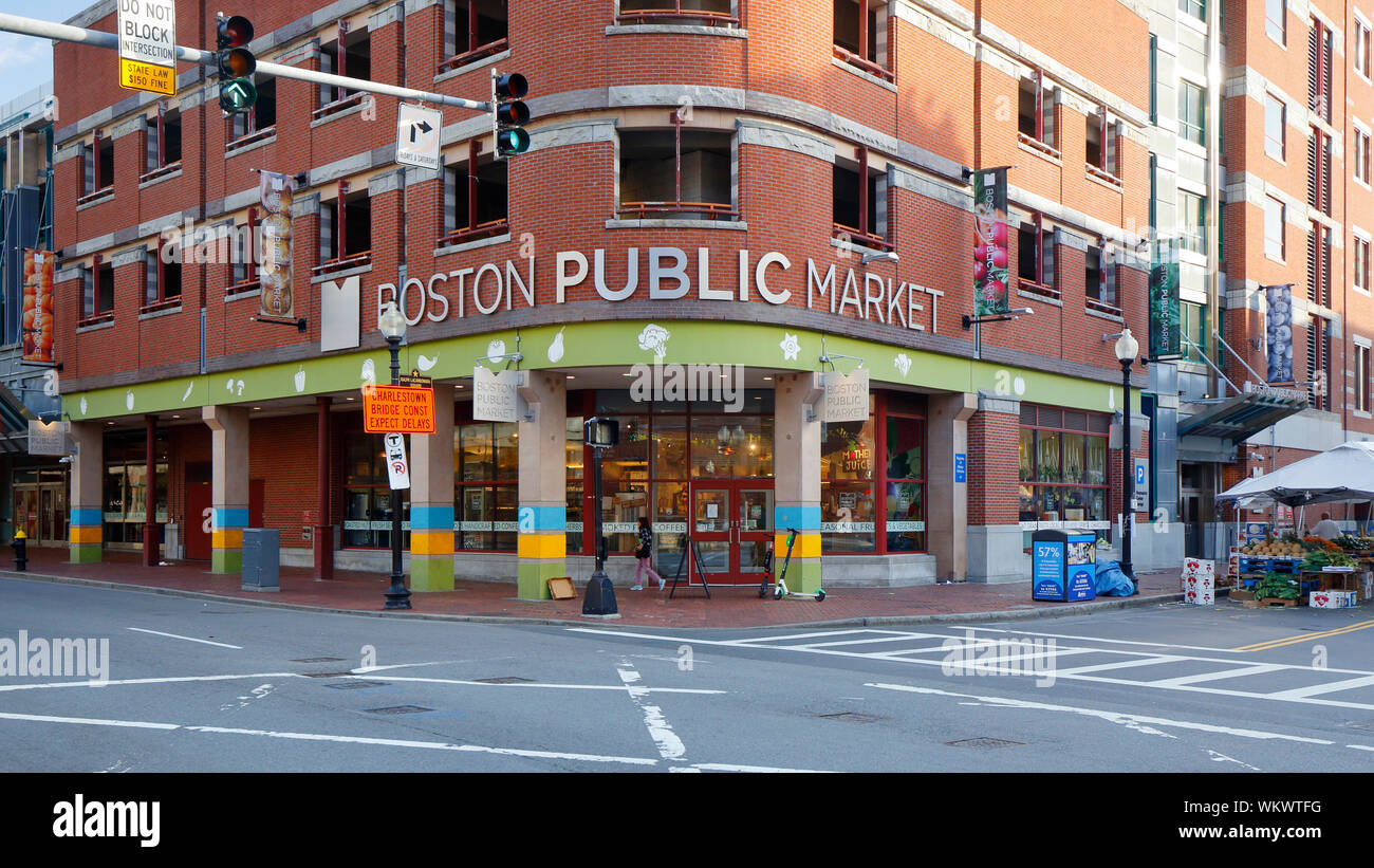 Mercado Público de Boston, 100 Hanover St, Boston, massachusetts Foto de stock