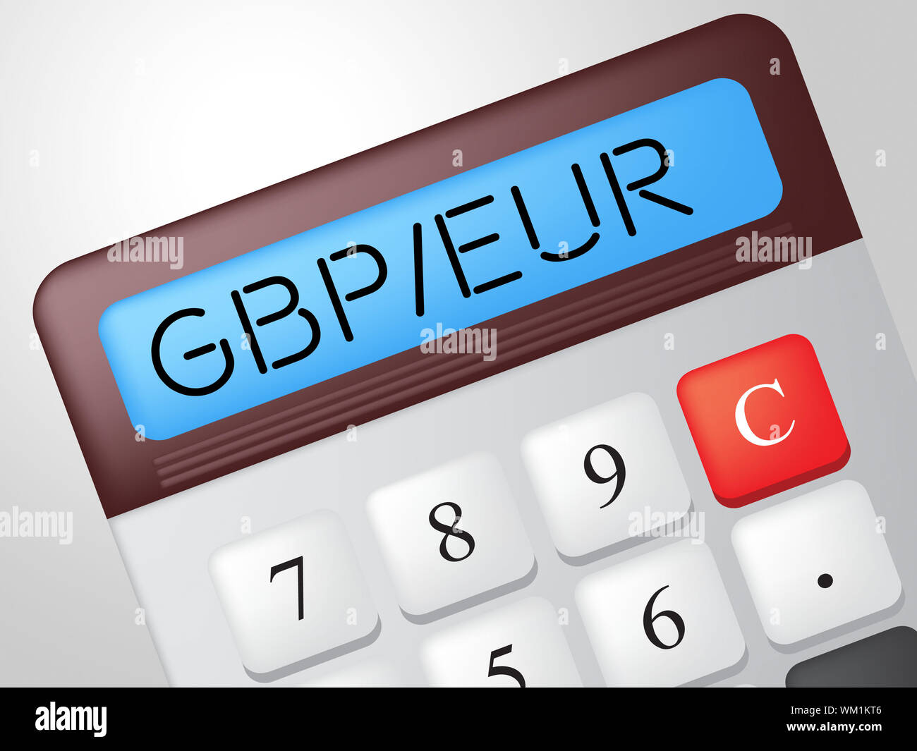 Gbp Euro Calculadora mostrando en todo el mundo comercial y relaciones  Fotografía de stock - Alamy