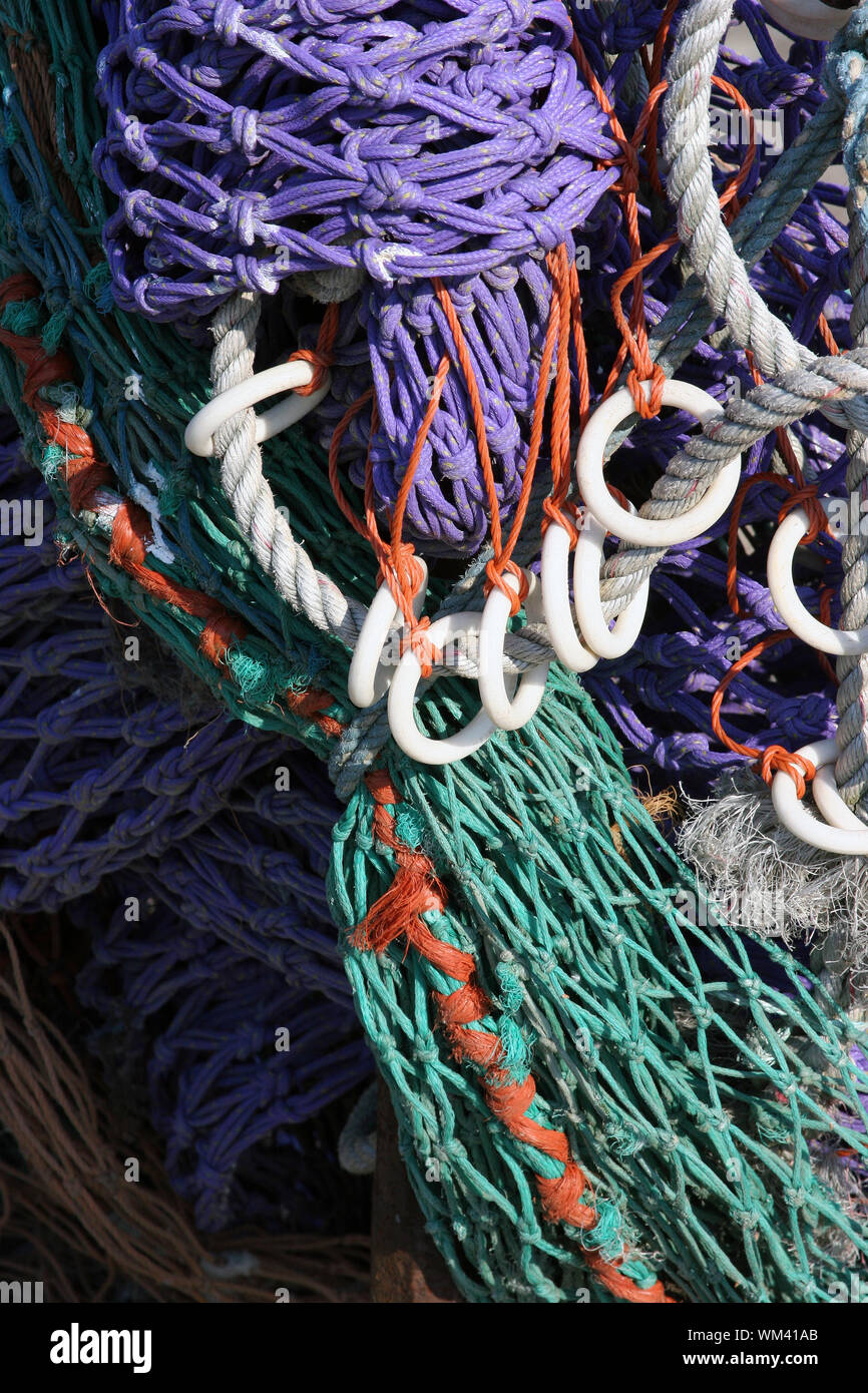 Un alto ángulo de visualización de redes de pesca Foto de stock