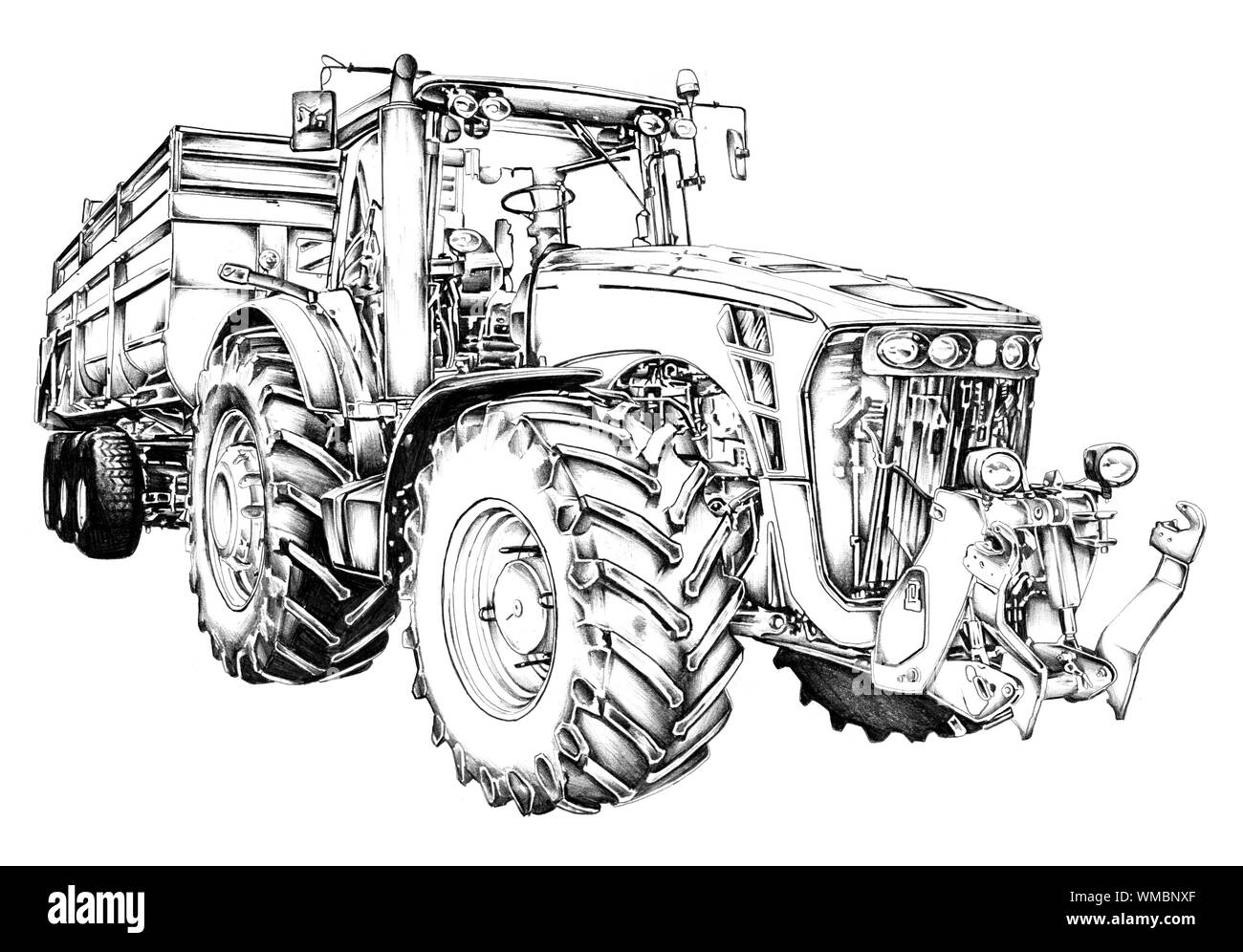 Tractor agrícola ilustración dibujo arte Fotografía de stock - Alamy
