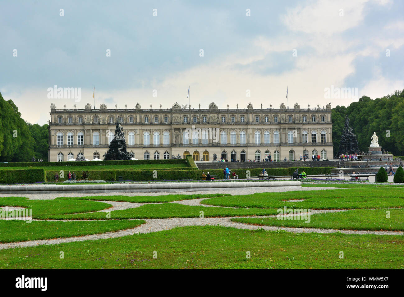 Nuevo palacio Neues Schloss, Herrenchiemsee, Alemania, Europa Foto de stock