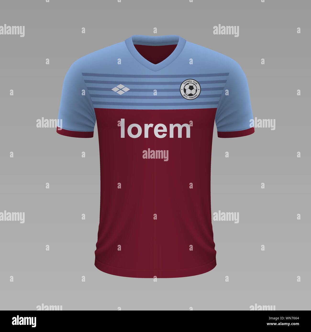 Camiseta de fútbol realista West Ham 2020, Jersey plantilla para equipos de  fútbol. Ilustración vectorial Imagen Vector de stock - Alamy