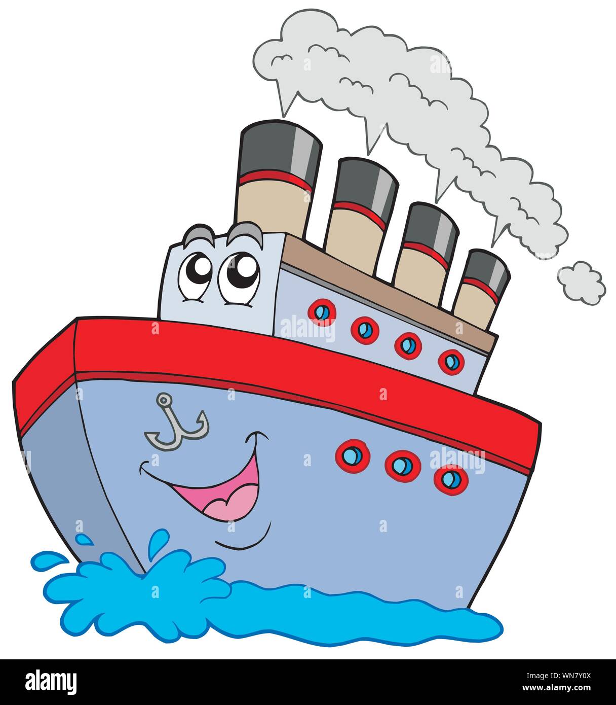 Barco de dibujos animados Imagen Vector de stock - Alamy