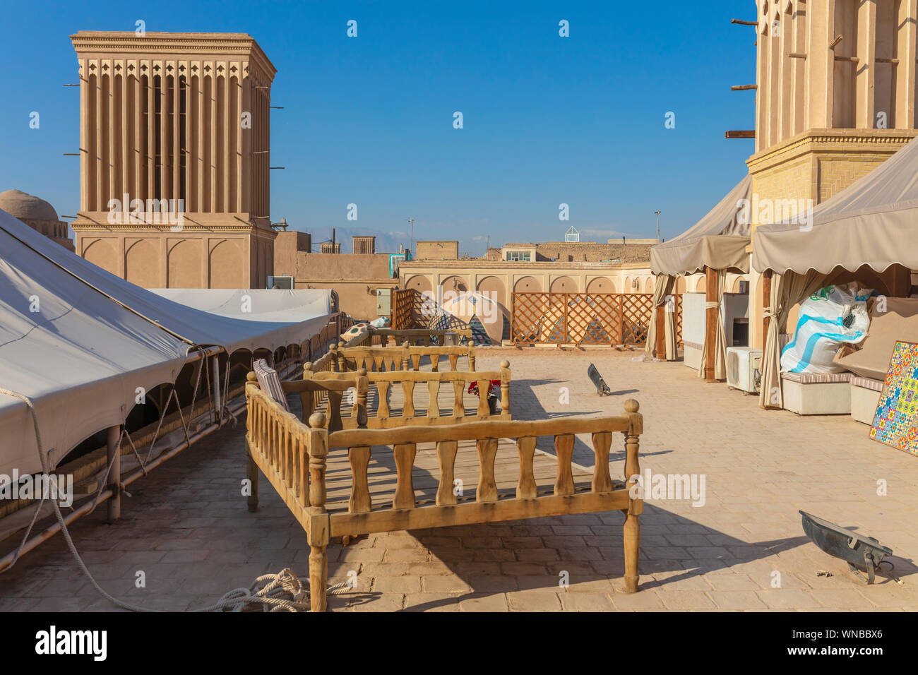 Windtower badgir Windcatcher,,, Yazd, provincia de Yazd, Irán Foto de stock
