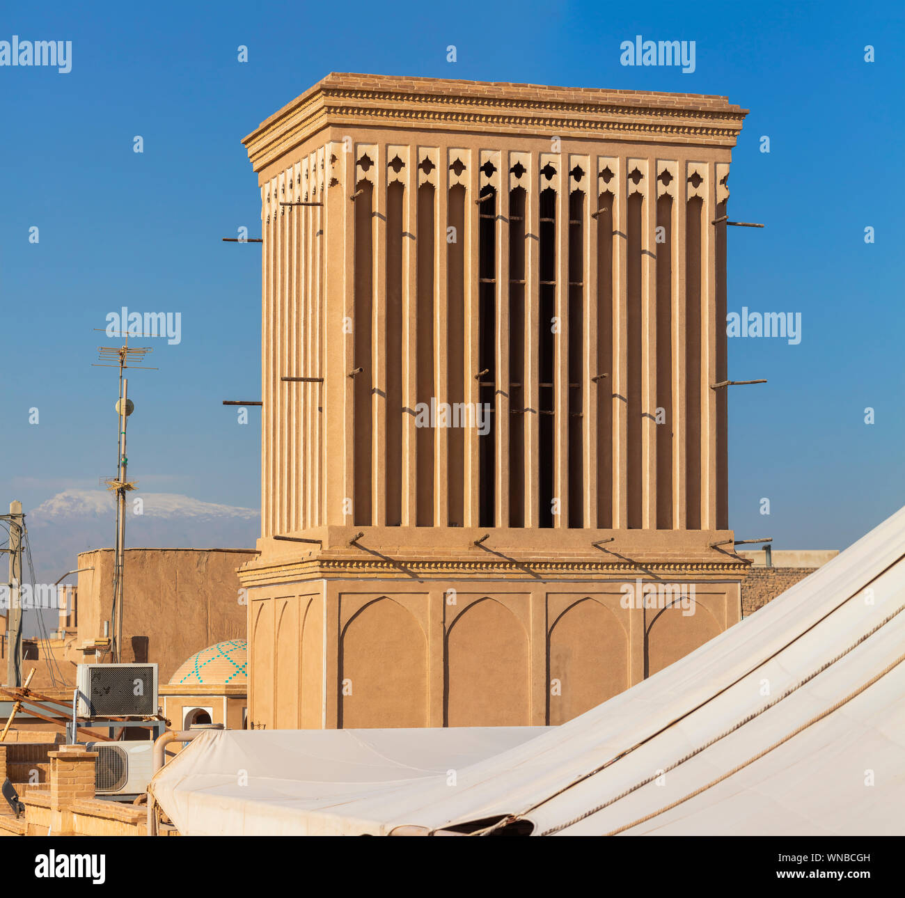 Windtower badgir Windcatcher,,, Yazd, provincia de Yazd, Irán Foto de stock
