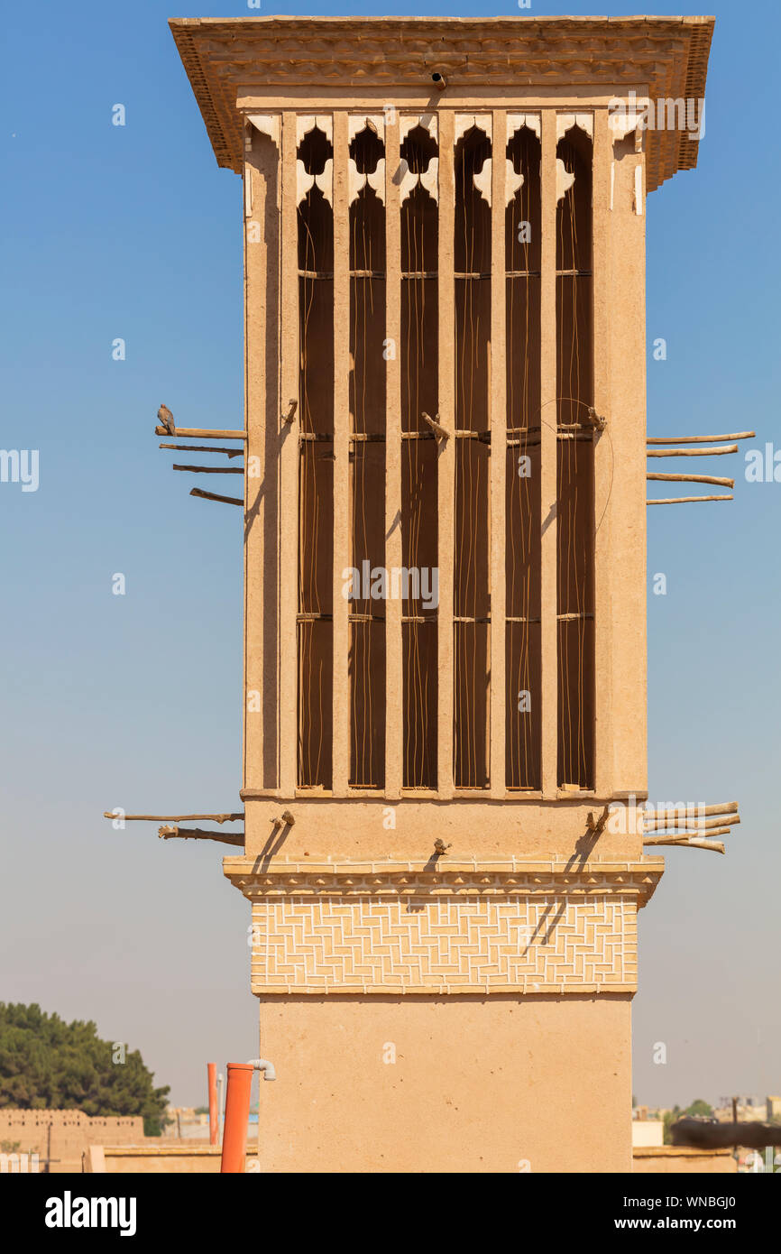 Windtower badgir Windcatcher,,, Yazd, provincia de Yazd, Irán Foto de stock