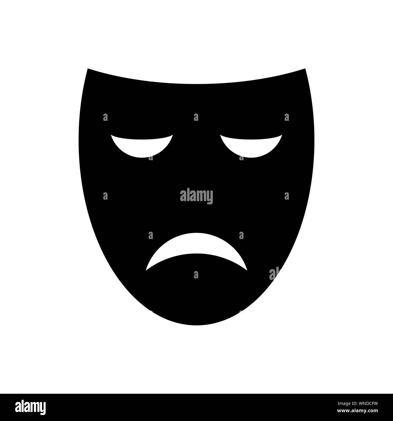 Triste Máscara teatral vector icono . Plantilla para tu diseño Imagen  Vector de stock - Alamy
