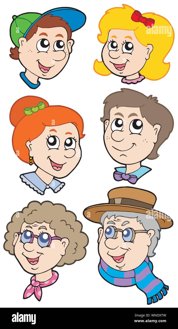Colección de caras de la familia Imagen Vector de stock - Alamy