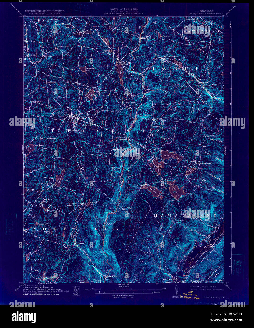 Mappa di monticello new york fotografías e imágenes de alta resolución