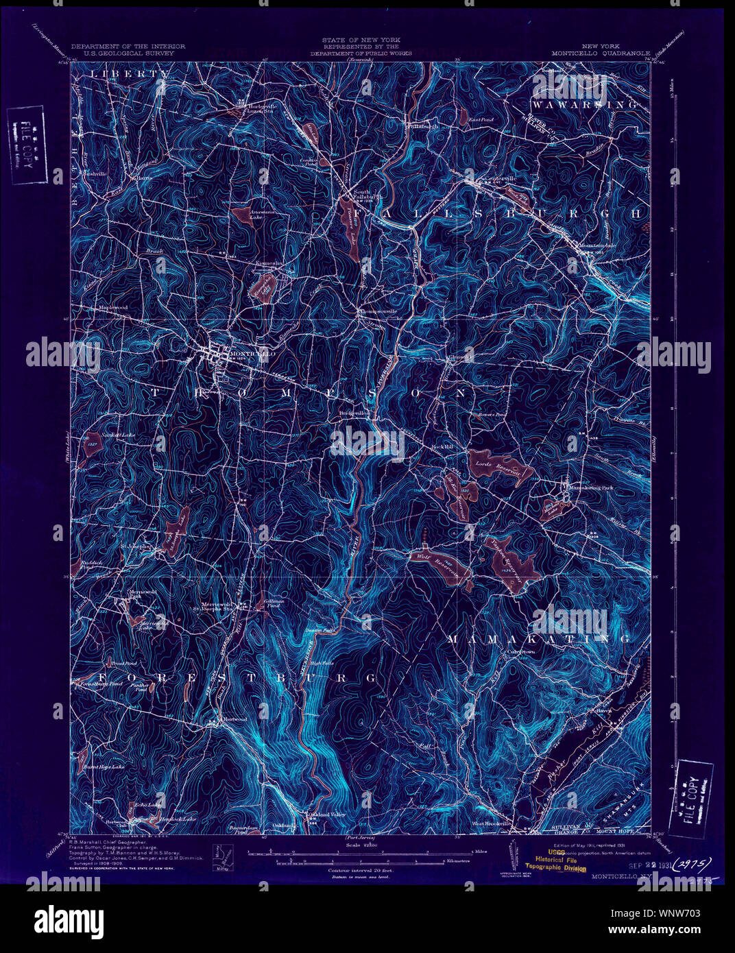 Mappa di monticello new york fotografías e imágenes de alta resolución