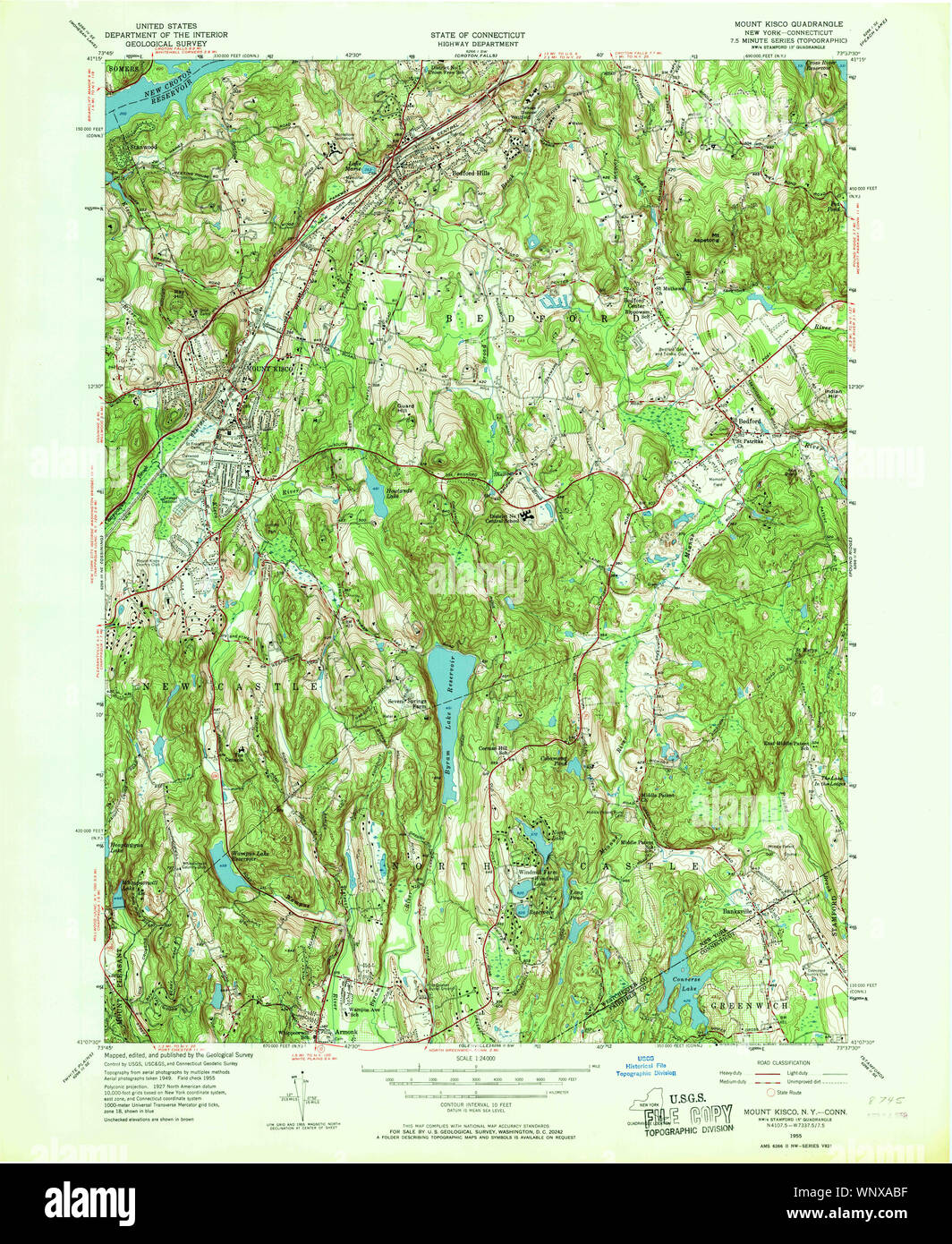 Mapa de mount kisco nueva york fotografías e imágenes de alta