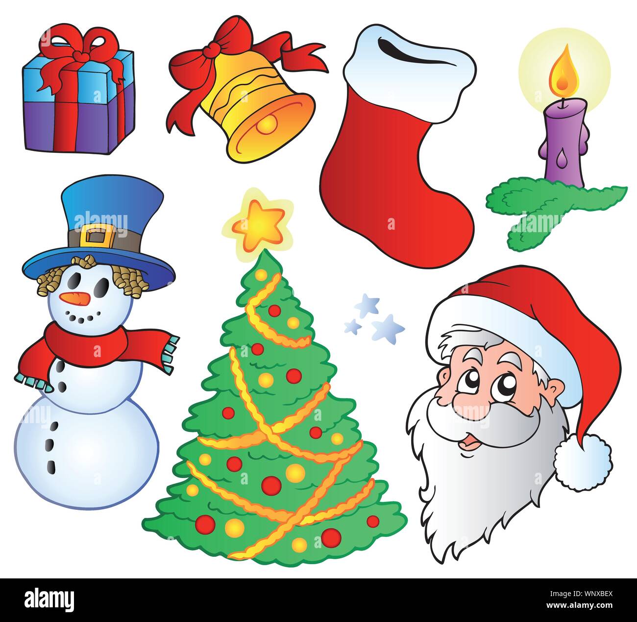 Diversas imágenes de Navidad Ilustración del Vector