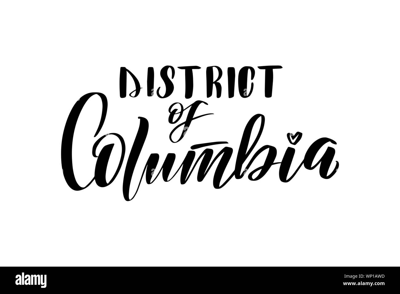 Rotulación del Distrito de Columbia Ilustración del Vector