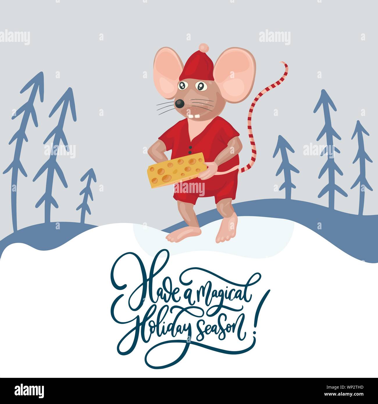Ratón de vector de Navidad. Ilustración de dibujos animados. Ratones lindo con queso y rotulación cotización. Tienen una mágica temporada de vacaciones Imagen Vector de stock - Alamy Ratón de vector de Navidad. Ilustración de dibujos animados. Ratones lindo con queso y rotulación cotización. Tienen una mágica temporada de vacaciones Imagen Vector de stock - Alamy