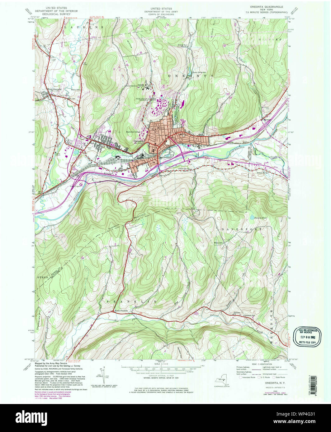 Mappa di oneonta Imágenes recortadas de stock Alamy
