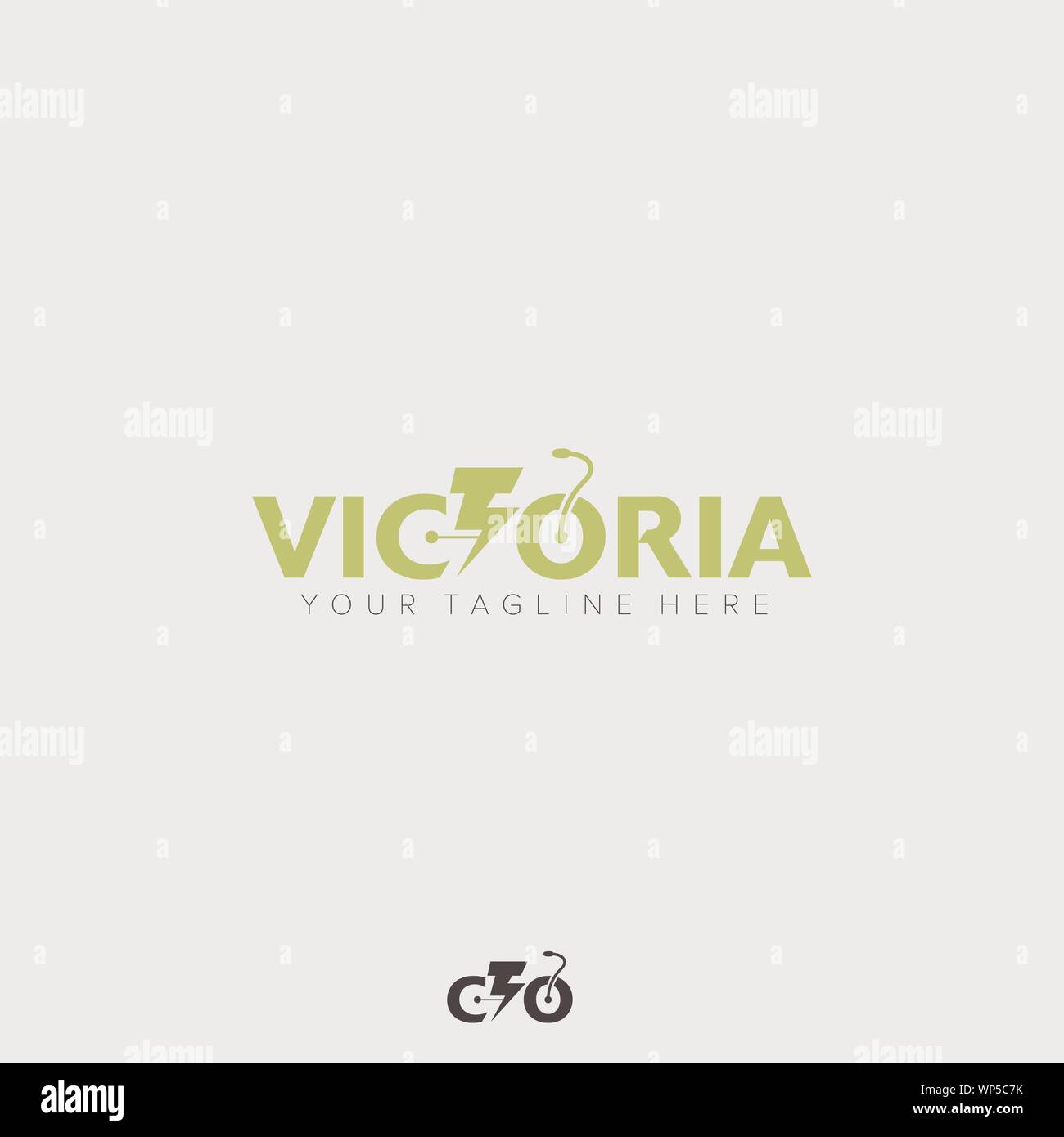 Bicicleta eléctrica con diseños de logotipo Logotipo de perno Ilustración del Vector