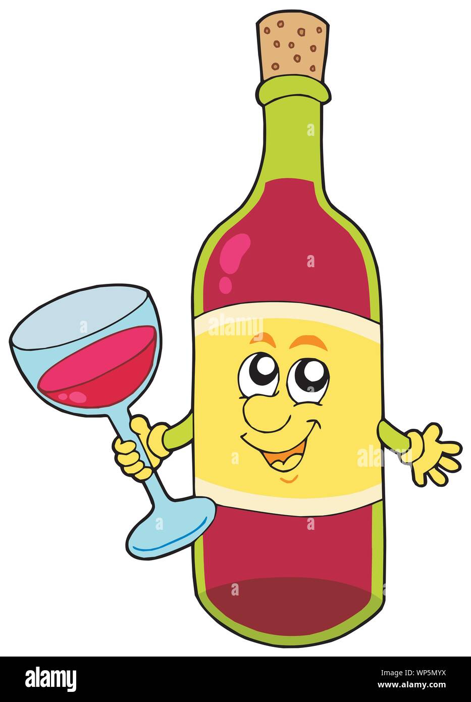 Botella de vino de dibujos animados Imagen Vector de stock - Alamy